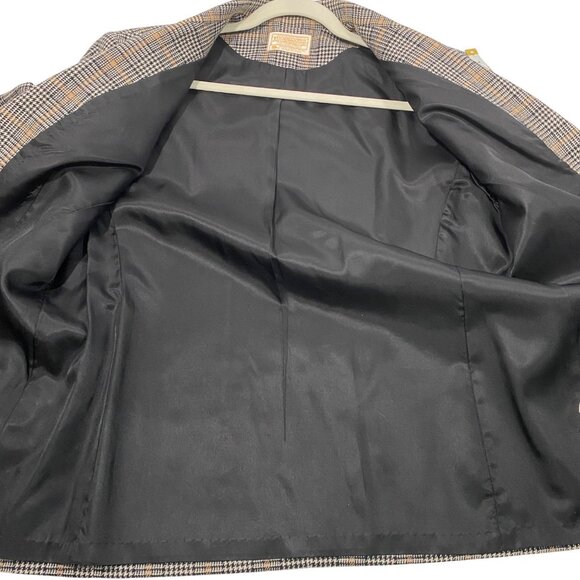 Pendleton wool blazer houndstooth neutral plaid women’s 14 preppy classic luxury - Picture 7 of 12